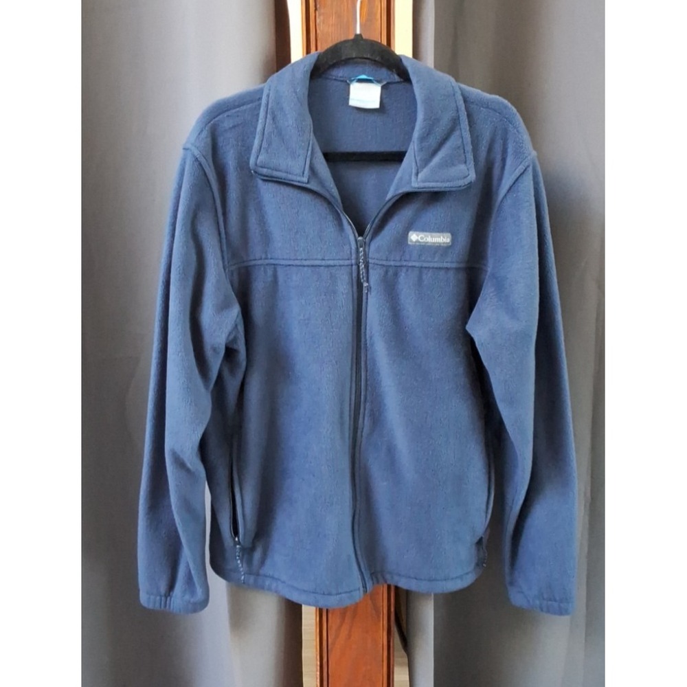 Columbia Fleece Mens Sweater Full Zip Size Large Deep Blue